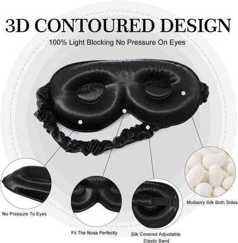 3D 100% 22mm Silk Adjustable Sleep Mask